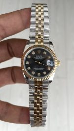 Rolex Datejust Gri Taşlı 278273 Jubilee 31mm Black Diamond Dial Lady Two Tone Gold Kadın Saati