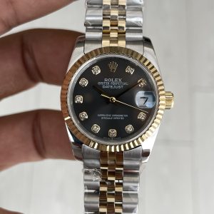 Rolex Datejust Gri Taşlı 278273 Jubilee 31mm Black Diamond Dial Lady Two Tone Gold Kadın Saati