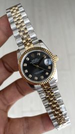 Rolex Datejust Gri Taşlı 278273 Jubilee 31mm Black Diamond Dial Lady Two Tone Gold Kadın Saati