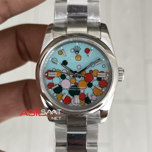 Rolex Oyster Perpetual Celebration 124300 Turkuaz 36mm Replika Saat