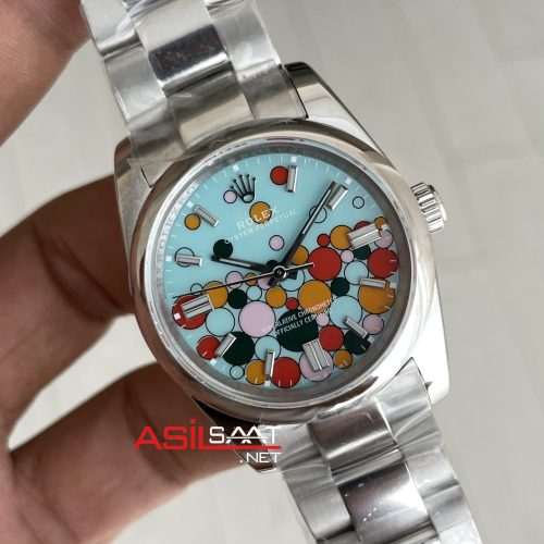 Rolex Oyster Perpetual Celebration 124300 Turkuaz 36mm Replika Saat