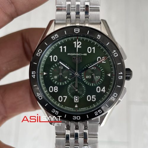 TAG Heuer Porsche Carrera Chronograph 44mm Yeşil Kadran Replika Saat
