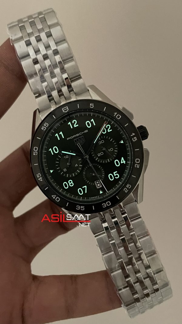 TAG Heuer Porsche Carrera Chronograph 44mm Yeşil Kadran Replika Saat