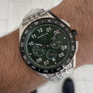 TAG Heuer Porsche Carrera Chronograph 44mm Yeşil Kadran Replika Saat