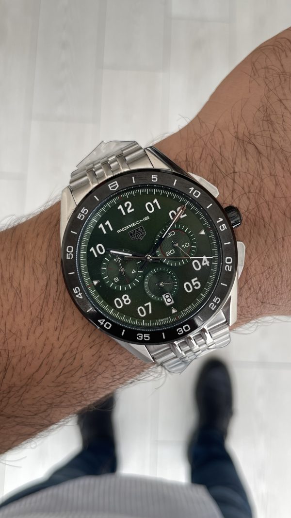 TAG Heuer Porsche Carrera Chronograph 44mm Yeşil Kadran Replika Saat