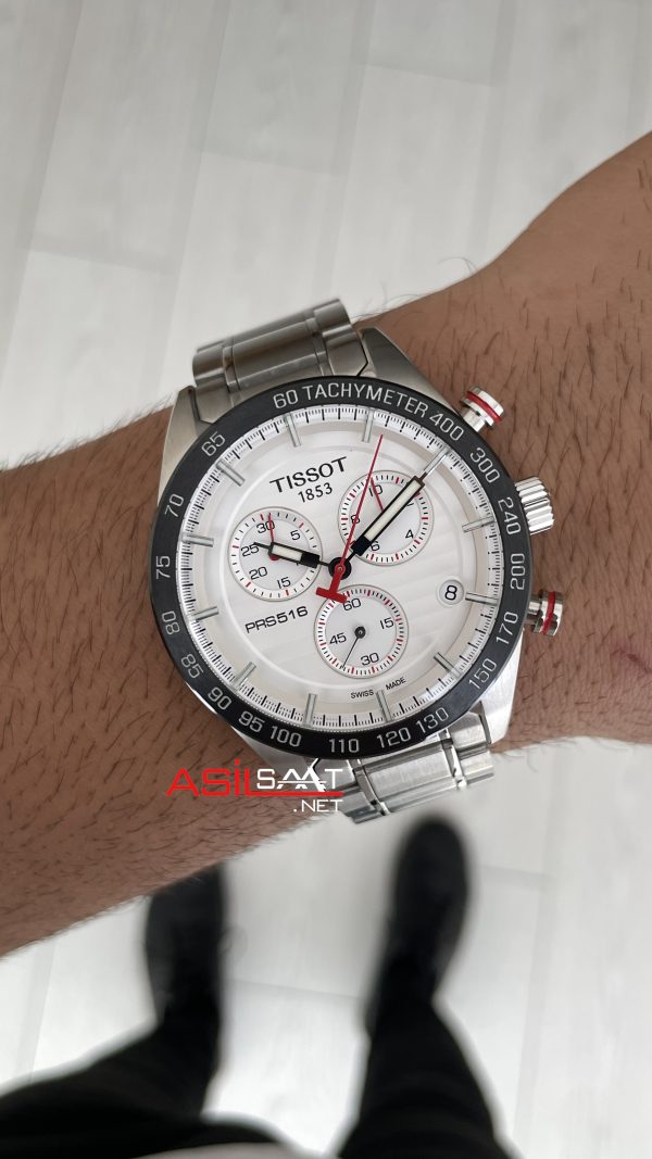 Tissot Prs 516 Cronograph T100 Beyaz Kadran 42mm Swiss ETA Saat Tissot Prs 516 Cronograph T100 Beyaz Kadran 42mm Swiss ETA Saat