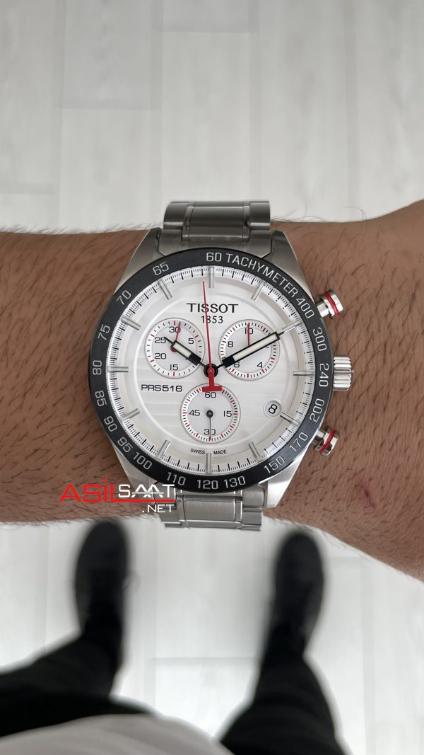 Tissot Prs 516 Cronograph T100 Beyaz Kadran 42mm Swiss ETA Saat Tissot Prs 516 Cronograph T100 Beyaz Kadran 42mm Swiss ETA Saat