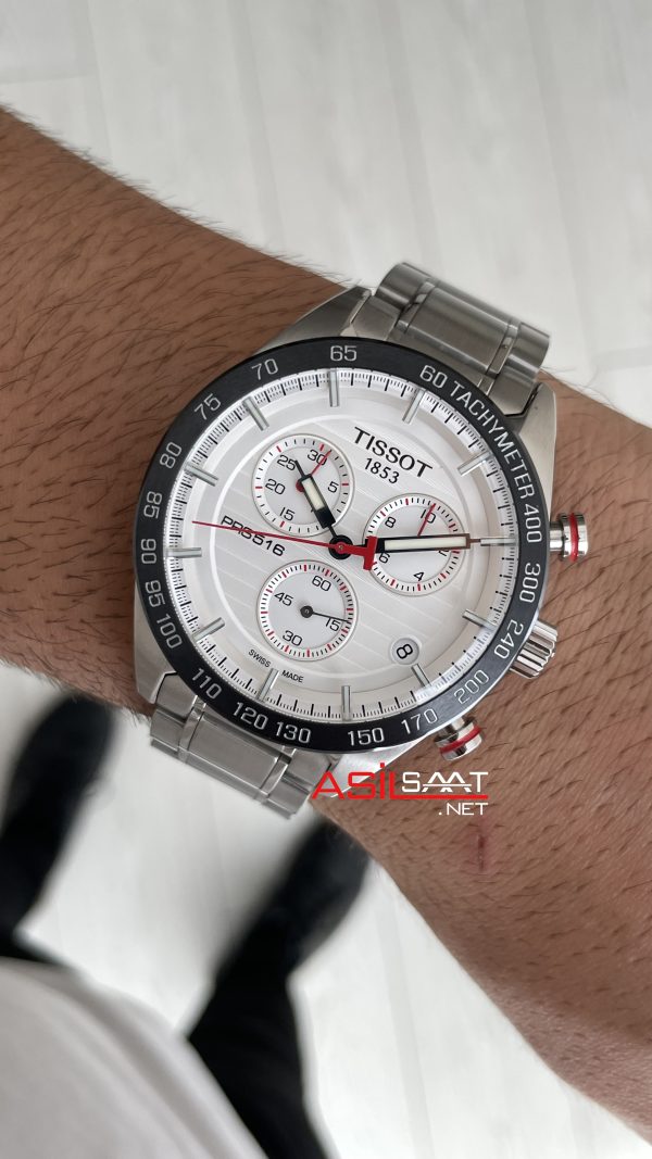 Tissot Prs 516 Cronograph T100 Beyaz Kadran 42mm Swiss ETA Saat Tissot Prs 516 Cronograph T100 Beyaz Kadran 42mm Swiss ETA Saat