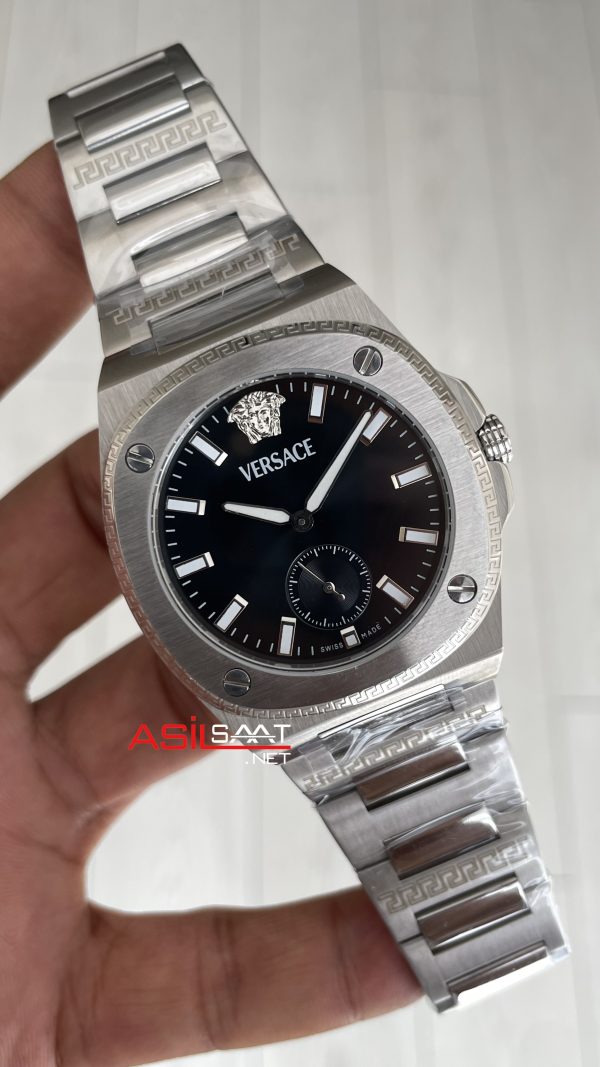 Versace Tolomeo Siyah 40mm Replika Saat Versace Tolomeo Siyah 40mm Replika Saat