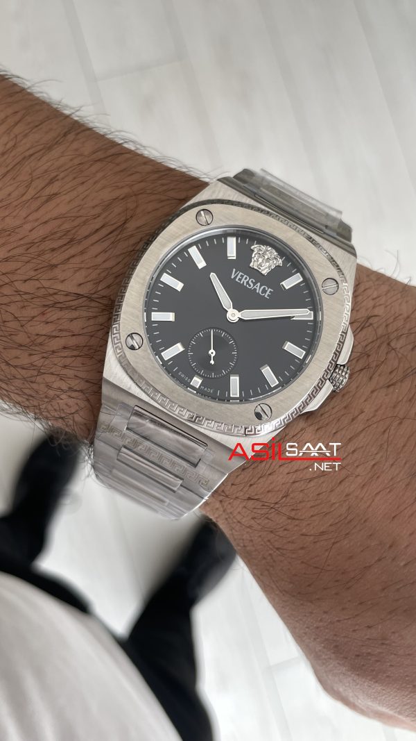 Versace Tolomeo Siyah 40mm Replika Saat Versace Tolomeo Siyah 40mm Replika Saat
