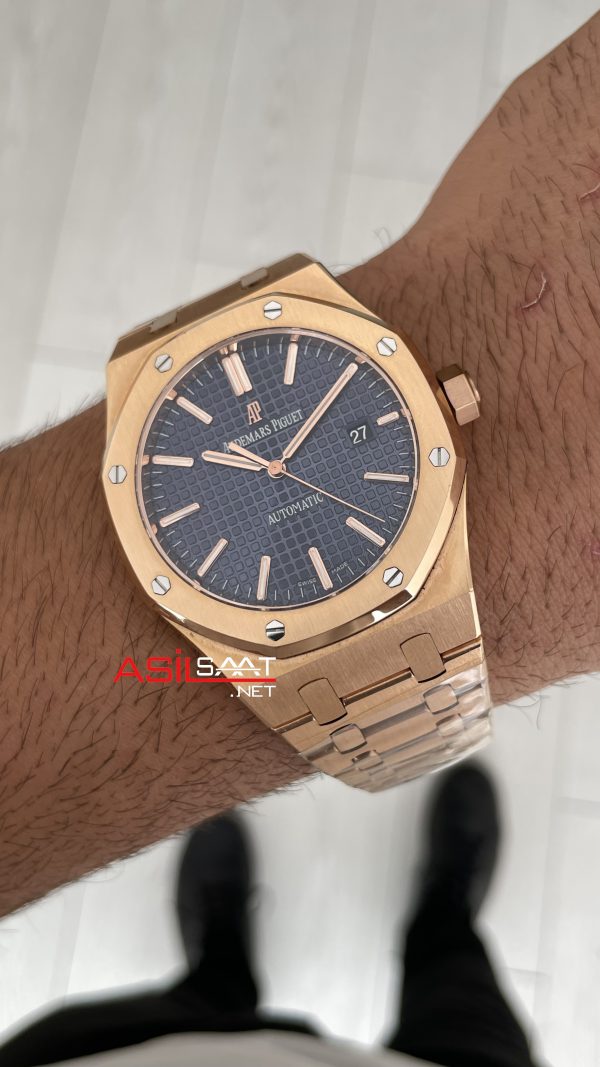 Audemars Piguet Royal Oak 15400R Mavi Kadran 41mm Rosegold Swiss ETA Saat ZF Factory
