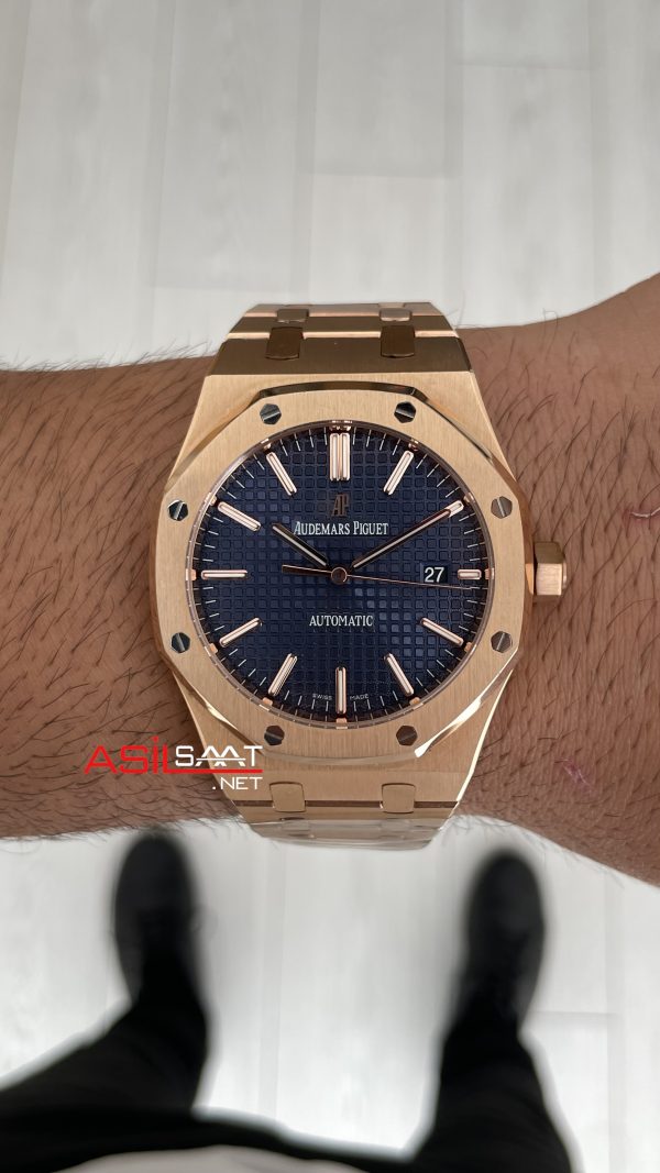 Audemars Piguet Royal Oak 15400R Mavi Kadran 41mm Rosegold Swiss ETA Saat ZF Factory