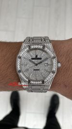 Audemars Piguet Royal Oak 15400ST Diamond 41mm Silver Replika Saat