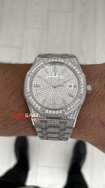 Audemars Piguet Royal Oak 15400ST Diamond 41mm Silver Replika Saat