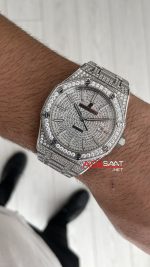 Audemars Piguet Royal Oak 15400ST Diamond 41mm Silver Replika Saat