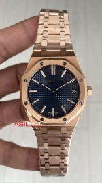 Audemars Piguet Royal Oak 15510 Mavi Kadran Rose Gold 50th Anniversary 41mm ZF Factory Swiss ETA Saat
