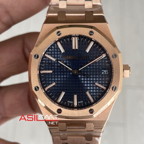 Audemars Piguet Royal Oak 15510 Mavi Kadran Rose Gold 50th Anniversary 41mm ZF Factory Swiss ETA Saat