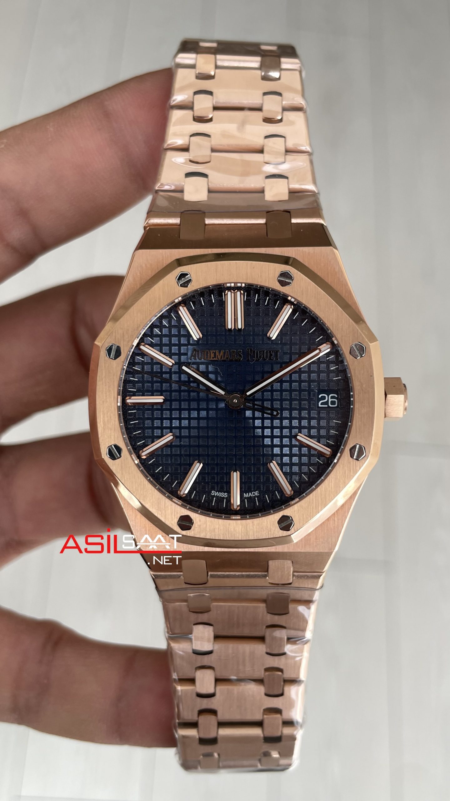 Audemars Piguet Royal Oak 15510 Mavi Kadran Rose Gold 50th Anniversary 41mm ZF Factory Swiss ETA Saat Audemars Piguet Royal Oak 15510 Mavi Kadran Rose Gold 50th Anniversary 41mm ZF Factory Swiss ETA Saat