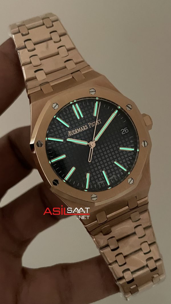 Audemars Piguet Royal Oak 15510 Mavi Kadran Rose Gold 50th Anniversary 41mm ZF Factory Swiss ETA Saat Audemars Piguet Royal Oak 15510 Mavi Kadran Rose Gold 50th Anniversary 41mm ZF Factory Swiss ETA Saat