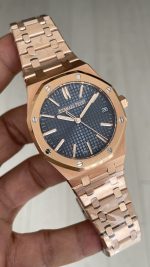 Audemars Piguet Royal Oak 15510 Mavi Kadran Rose Gold 50th Anniversary 41mm ZF Factory Swiss ETA Saat