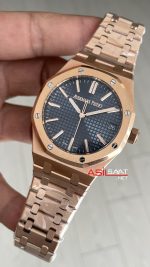 Audemars Piguet Royal Oak 15510 Mavi Kadran Rose Gold 50th Anniversary 41mm ZF Factory Swiss ETA Saat