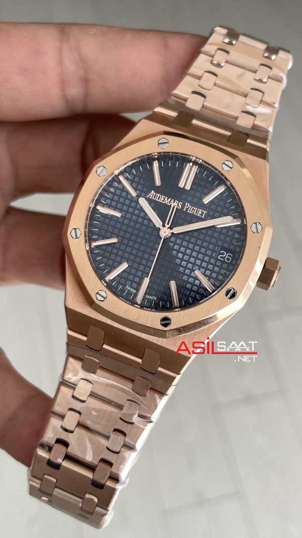 Audemars Piguet Royal Oak 15510 Mavi Kadran Rose Gold 50th Anniversary 41mm ZF Factory Swiss ETA Saat Audemars Piguet Royal Oak 15510 Mavi Kadran Rose Gold 50th Anniversary 41mm ZF Factory Swiss ETA Saat