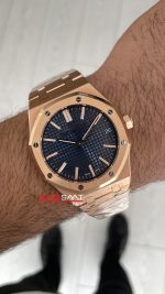 Audemars Piguet Royal Oak 15510 Mavi Kadran Rose Gold 50th Anniversary 41mm ZF Factory Swiss ETA Saat