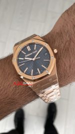Audemars Piguet Royal Oak 15510 Mavi Kadran Rose Gold 50th Anniversary 41mm ZF Factory Swiss ETA Saat
