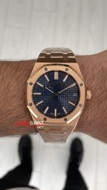 Audemars Piguet Royal Oak 15510 Mavi Kadran Rose Gold 50th Anniversary 41mm ZF Factory Swiss ETA Saat