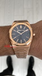 Audemars Piguet Royal Oak 15510 Mavi Kadran Rose Gold 50th Anniversary 41mm ZF Factory Swiss ETA Saat