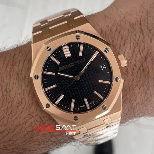 Audemars Piguet Royal Oak 15510 Siyah Kadran Rose Gold 50th Anniversary 41mm ZF Factory Swiss ETA Saat