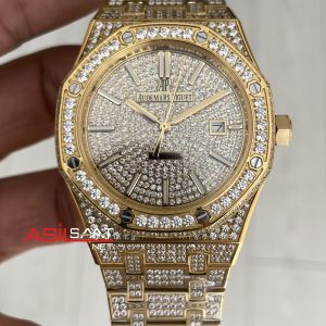 Audemars Piguet Royal Oak Diamond 41mm Gold Replika Saat