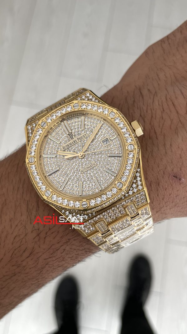 Audemars Piguet Royal Oak Diamond 41mm Gold Replika Saat