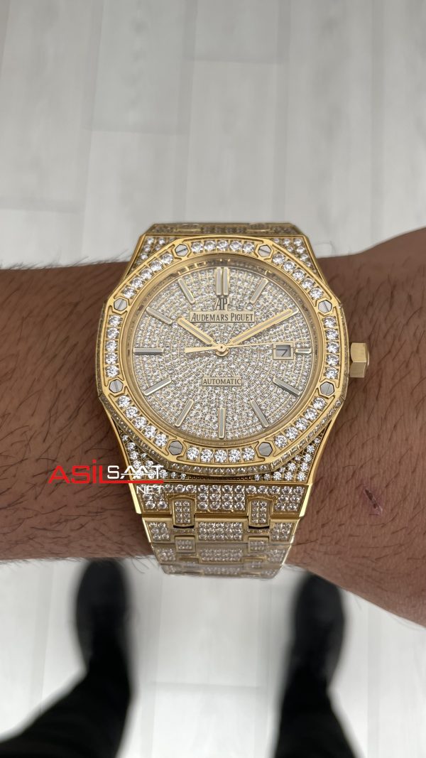 Audemars Piguet Royal Oak Diamond 41mm Gold Replika Saat