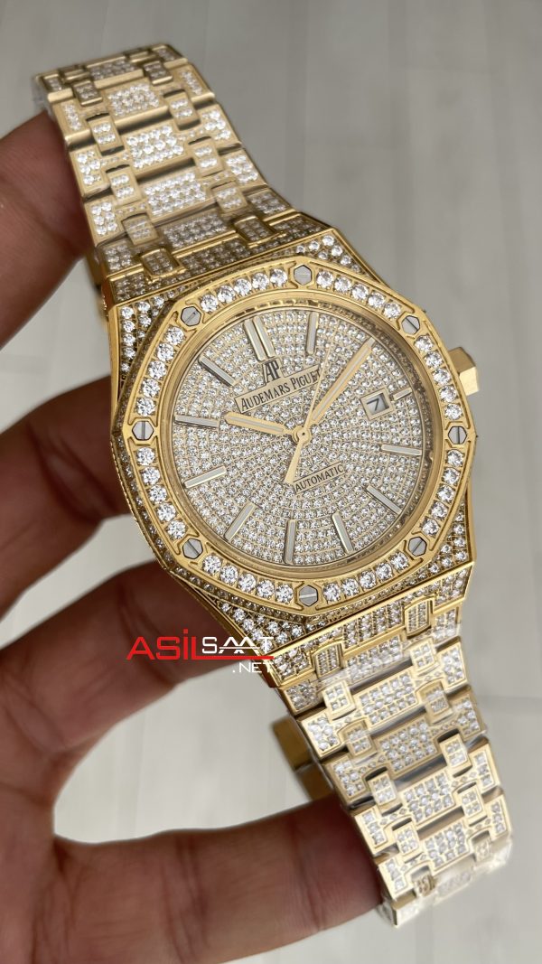 Audemars Piguet Royal Oak Diamond 41mm Gold Replika Saat