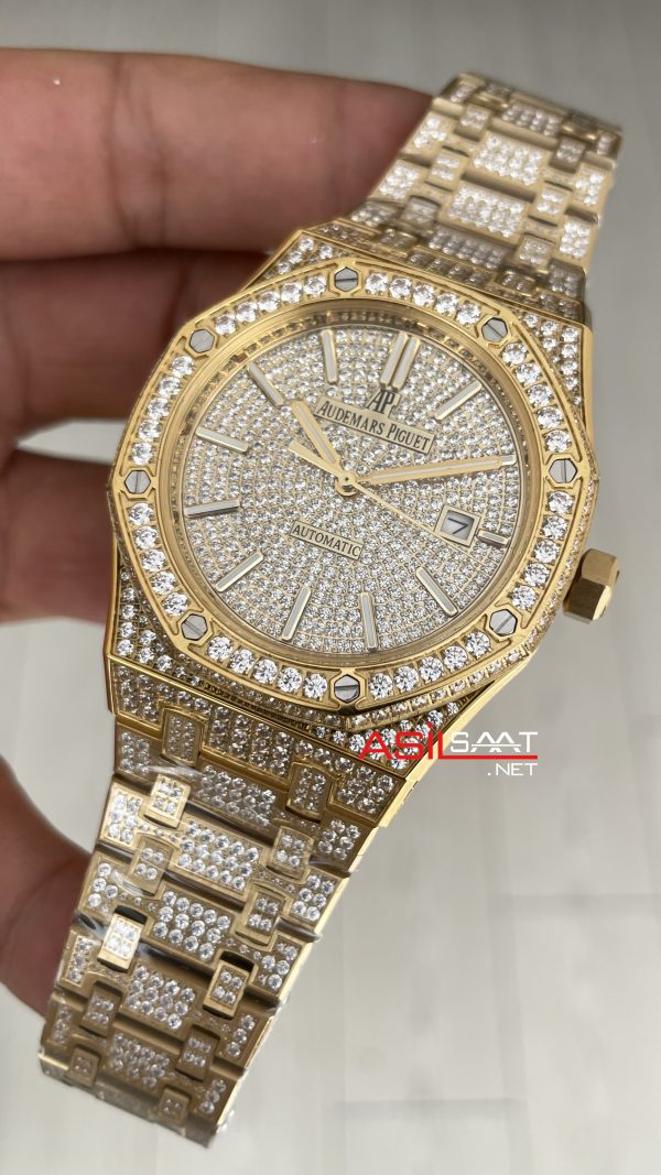 Audemars Piguet Royal Oak Diamond 41mm Gold Replika Saat