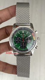 Breitling Ford Mustang Top Time B01 Yeşil Kadran AB017 Silver 41mm Replika Saat
