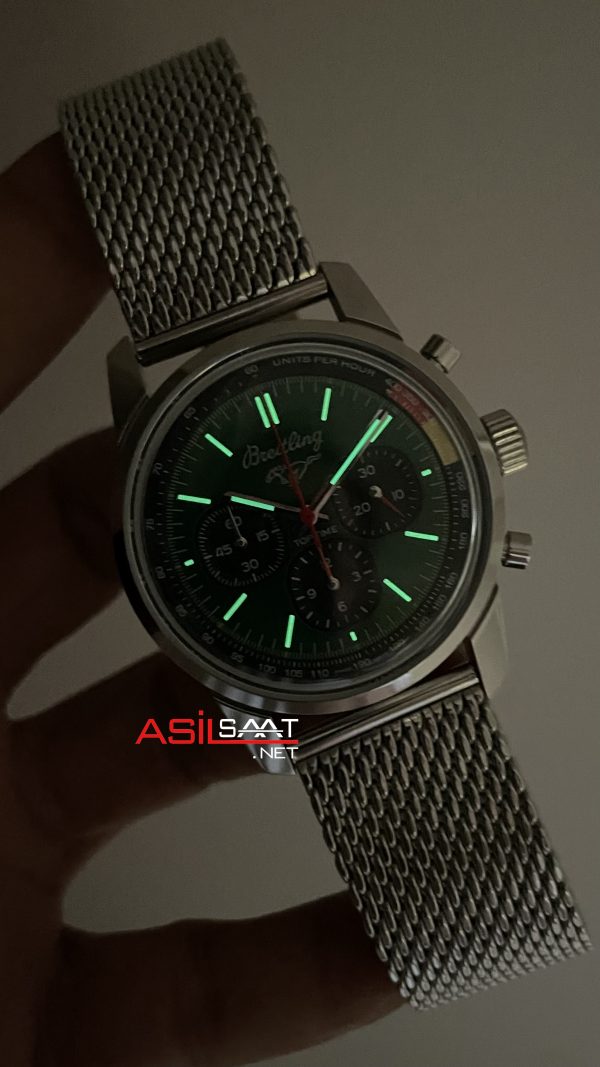 Breitling Ford Mustang Top Time B01 Yeşil Kadran AB017 Silver 41mm Replika Saat Breitling Ford Mustang Top Time B01 Yeşil Kadran AB017 Silver 41mm Replika Saat