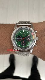 Breitling Ford Mustang Top Time B01 Yeşil Kadran AB017 Silver 41mm Replika Saat
