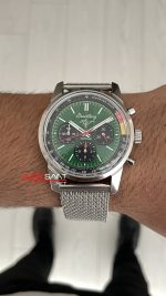 Breitling Ford Mustang Top Time B01 Yeşil Kadran AB017 Silver 41mm Replika Saat