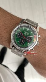 Breitling Ford Mustang Top Time B01 Yeşil Kadran AB017 Silver 41mm Replika Saat