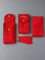 Cartier Saat Süet Kılıfı Kırmızı