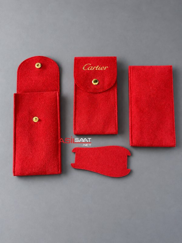 Cartier Saat Süet Kılıfı Kırmızı Cartier Saat Süet Kılıfı Kırmızı