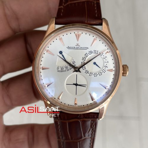 Jaeger-LeCoultre Master Ultra Thin Réserve de Marche Rosegold 40mm Beyaz Kadran Replika Saat