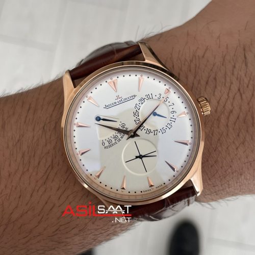 Jaeger-LeCoultre Master Ultra Thin Réserve de Marche Rosegold 40mm Beyaz Kadran Replika Saat