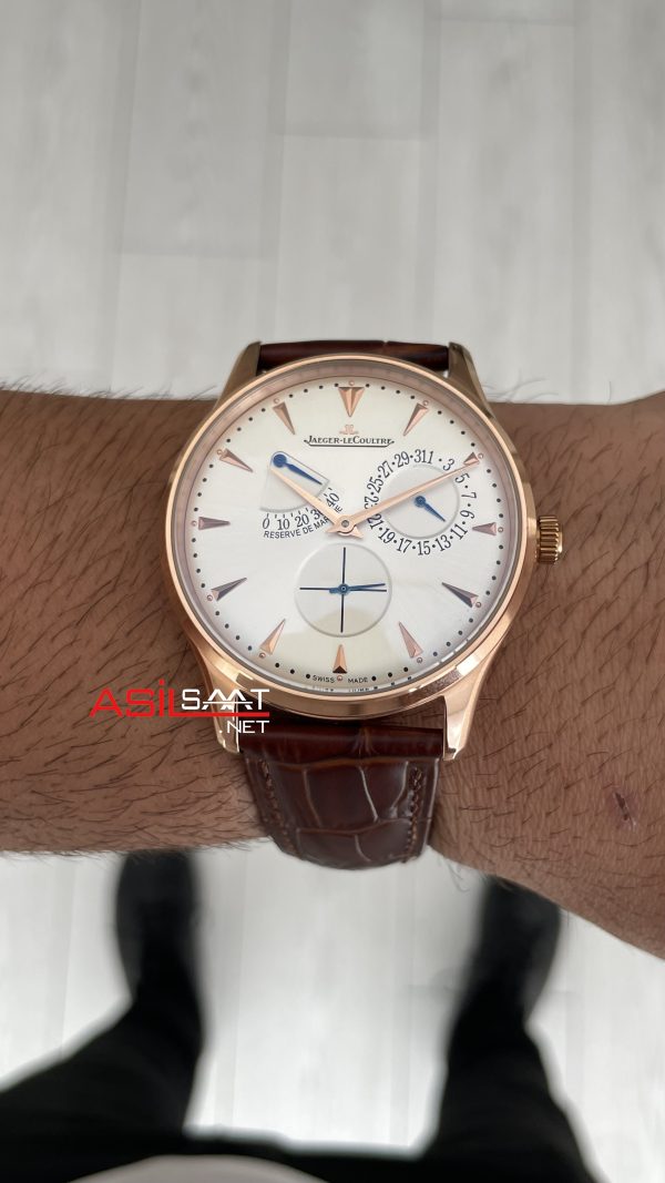 Jaeger-LeCoultre Master Ultra Thin Réserve de Marche Rosegold 40mm Beyaz Kadran Replika Saat Jaeger-LeCoultre Master Ultra Thin Réserve de Marche Rosegold 40mm Beyaz Kadran Replika Saat