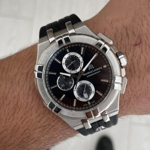 Maurice Lacroix Aikon Chronograph ML-AI1018SS001330-2 Siyah Kadran Swiss ETA Saat