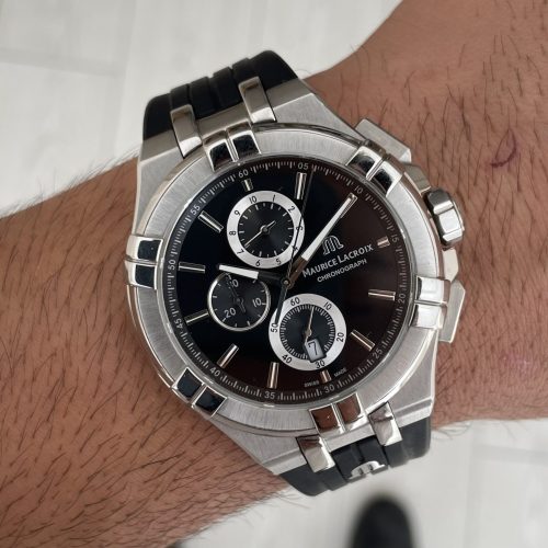 Maurice Lacroix Aikon Chronograph ML-AI1018SS001330-2 Siyah Kadran Swiss ETA Saat