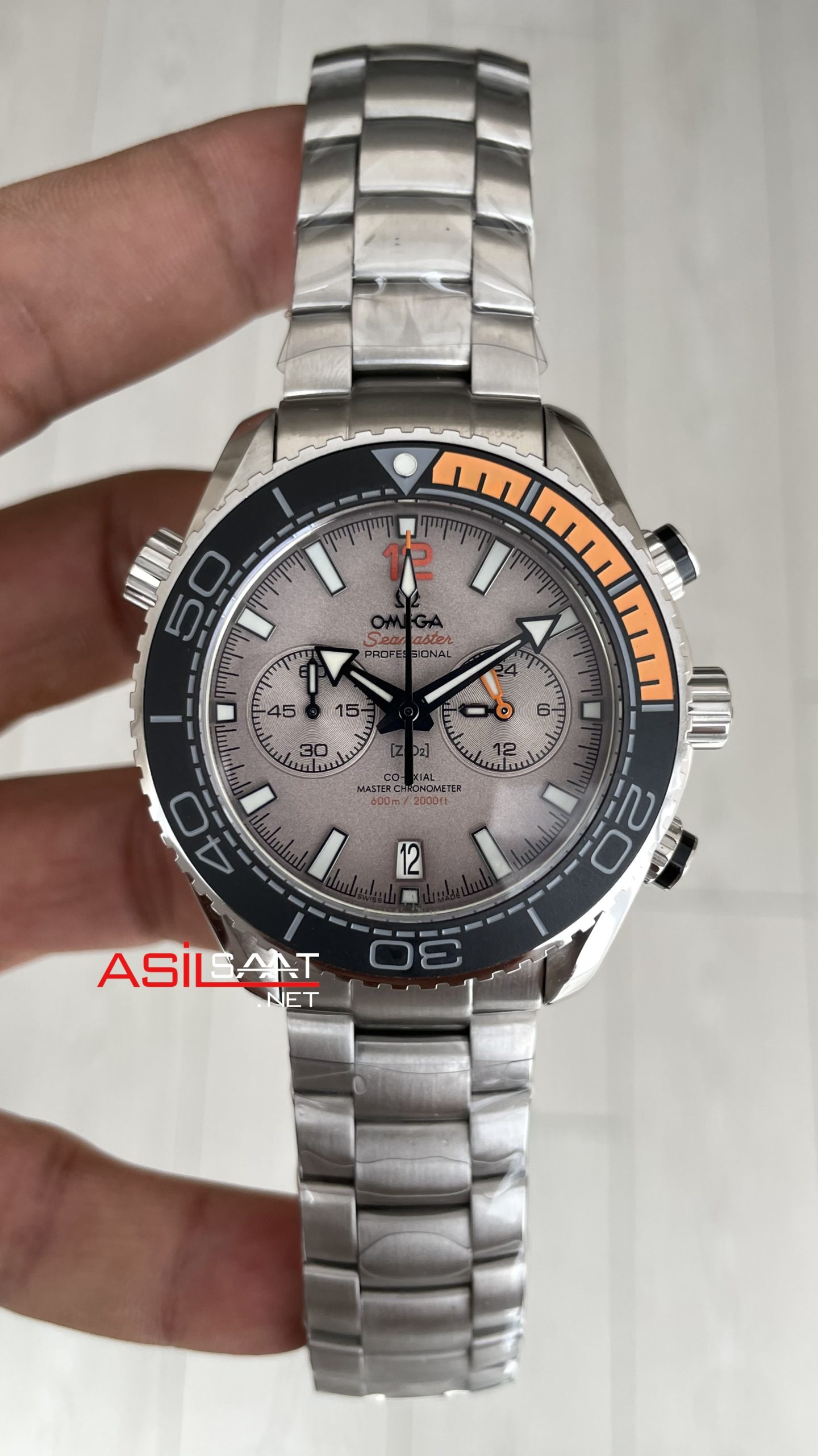 Omega Planet Ocean Seamaster 600M Chronograph Füme Kadran 45mm Replika Saat