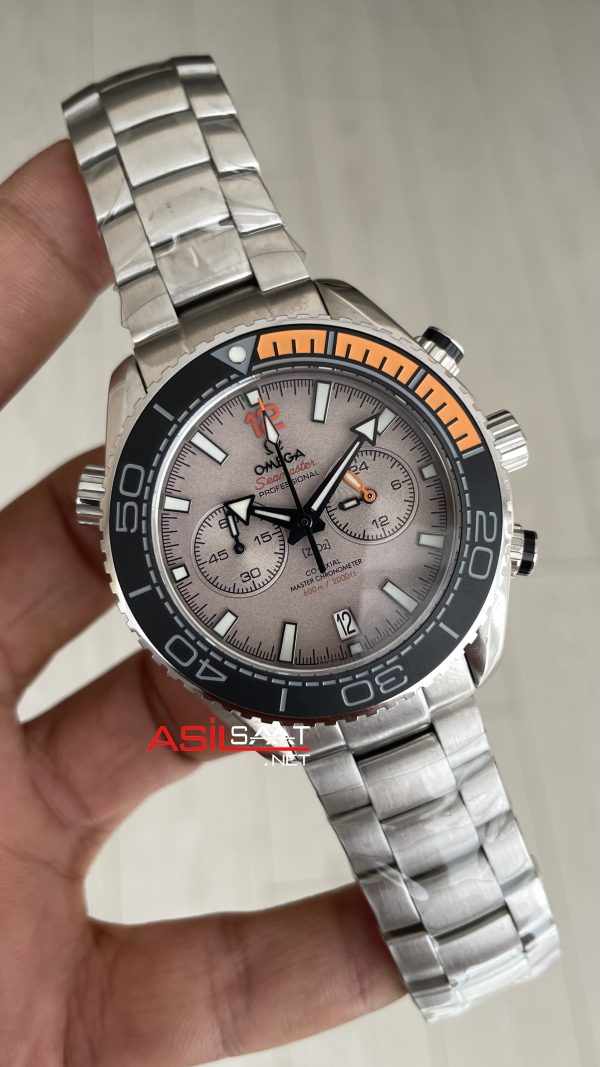 Omega Planet Ocean Seamaster 600M Chronograph Füme Kadran 45mm Replika Saat